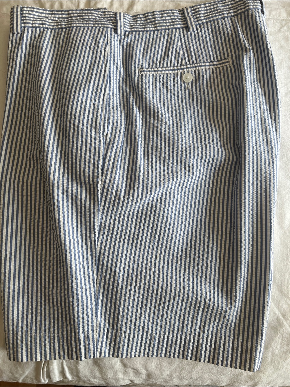 Brooks Brothers Light Blue and White Striped Lined Shorts